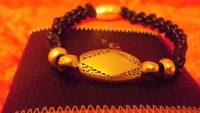pulsera de cuero hombre entrepieza plana con cierre zamak  de iman